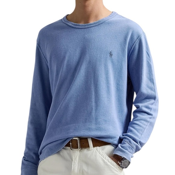 Polo Ralph Lauren Blue Long Sleeve 100% Pima Cotton Crewneck Size M - Picture 1 of 5